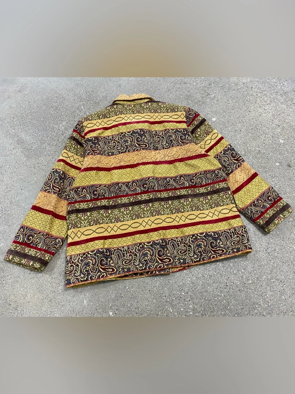 Vintage Alfred Dunner Paisley Tapestry Jacket Collared Blazer size 16